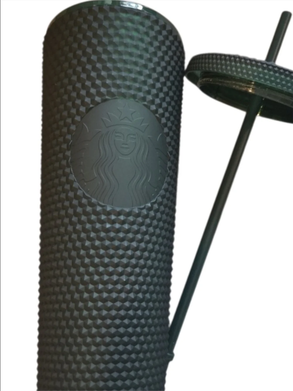 Starbucks Matte Green Studded Travel Tumbler with Straw - 24oz NWT